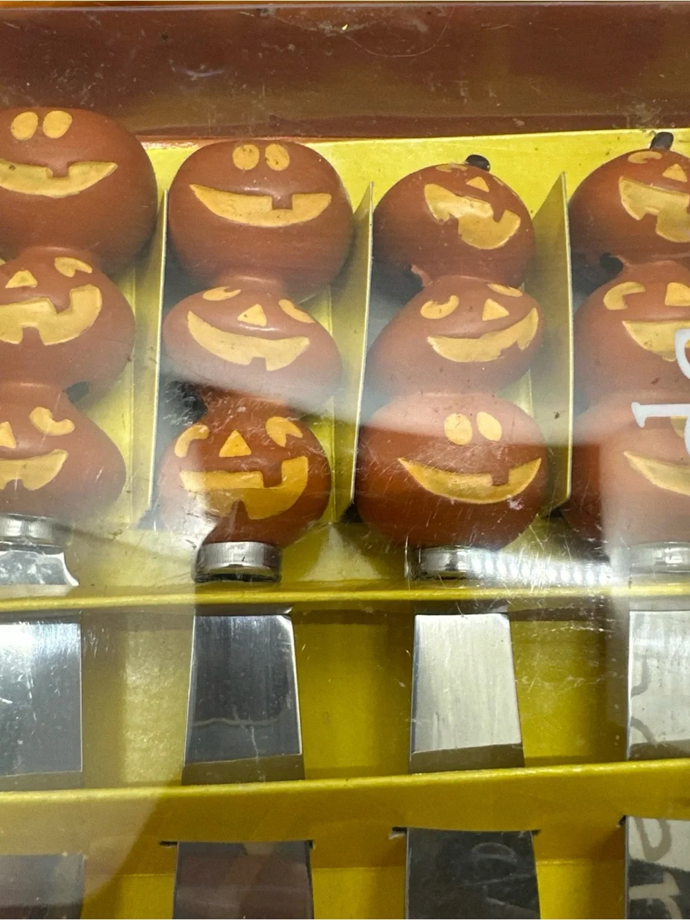 Boston Warehouse Orange Pumpkin Handle Spreaders - 4-Piece Festive Set